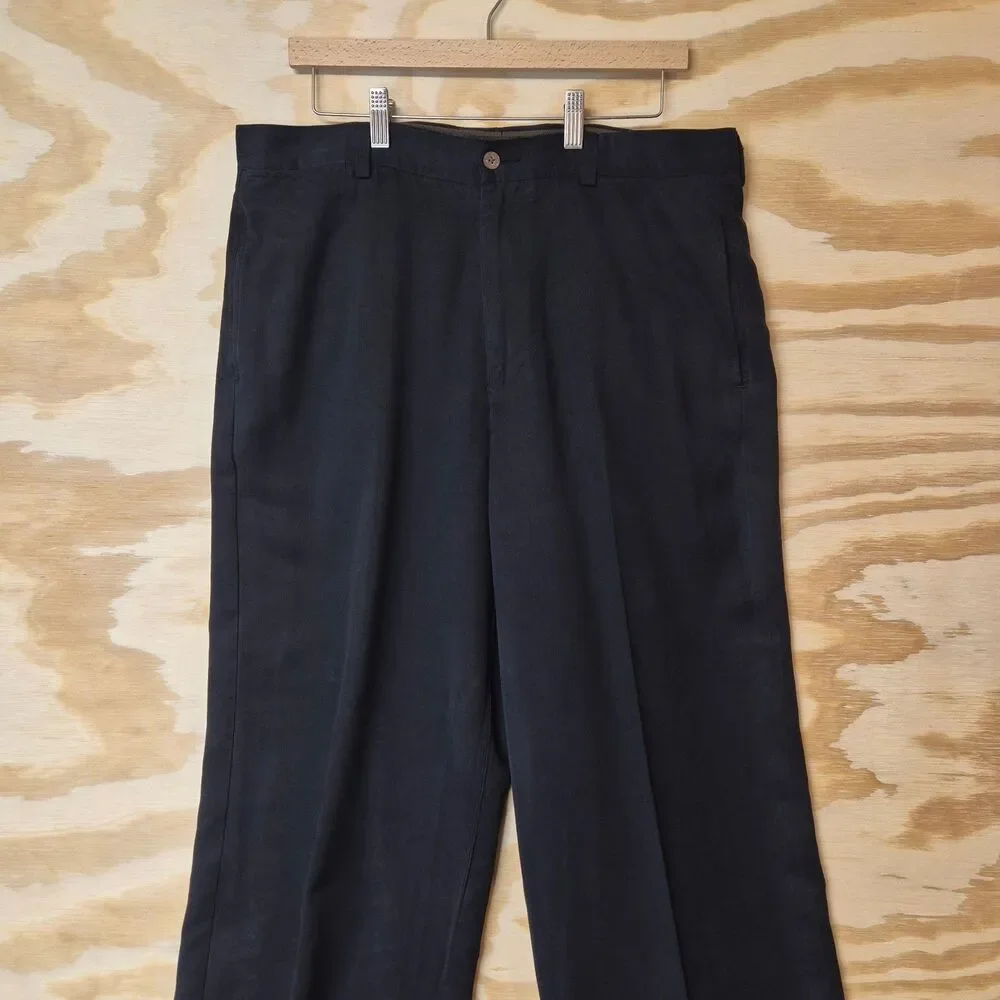 Tommy Bahama Men's 35 100% Silk Black Dress Pants Trousers Luxury